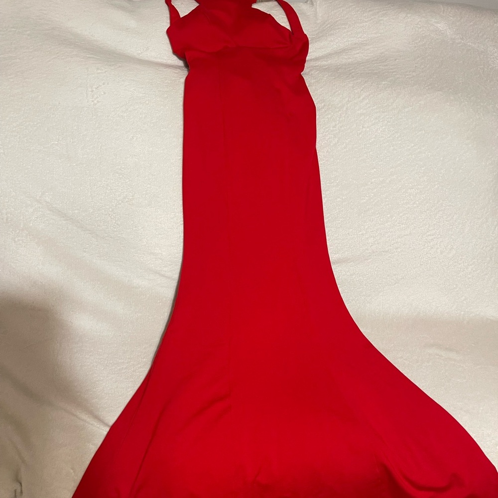 Xscape Strapless Red Gown